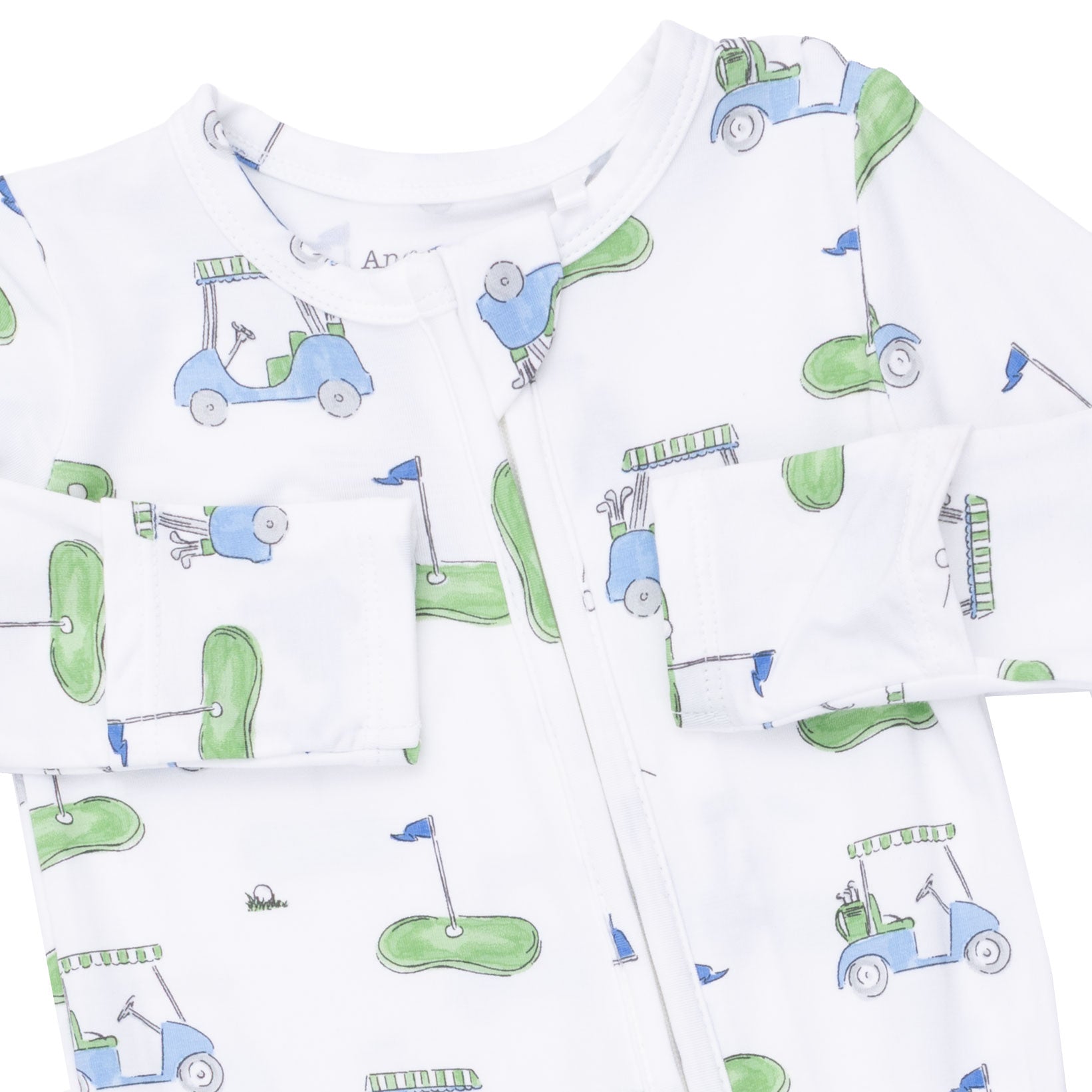 Golf Carts Blue - 2 Way Zipper Footie