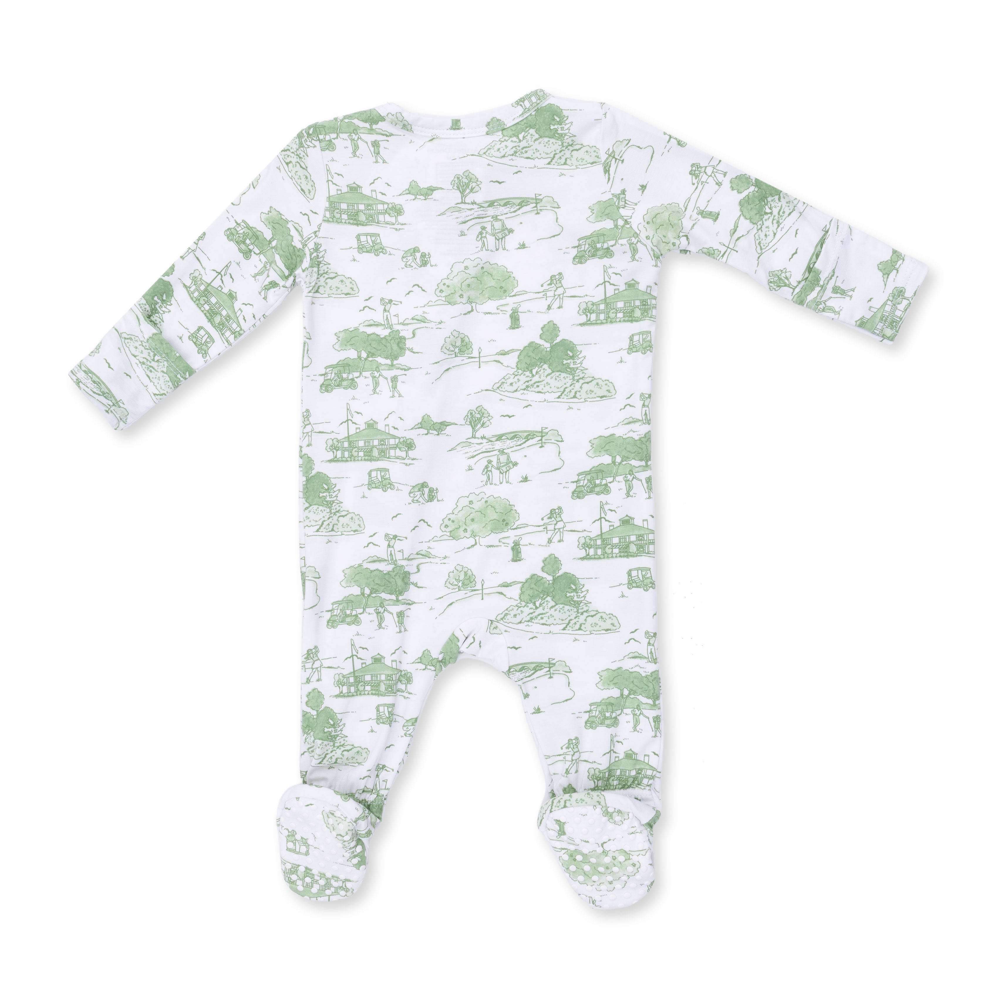 Golf Toile Green - 2 Way Zipper Footie