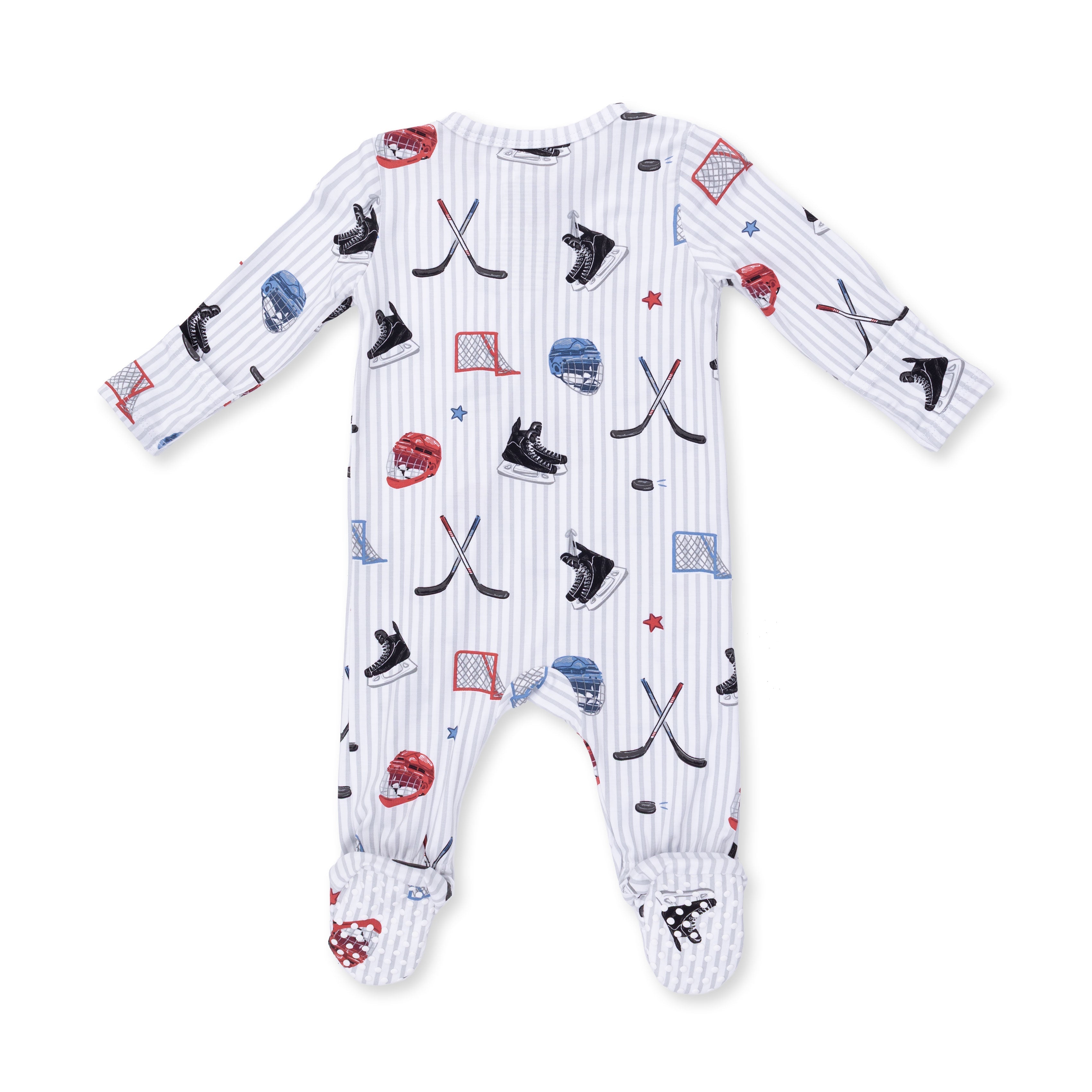 Hockey Stripe - 2 Way Zipper Footie