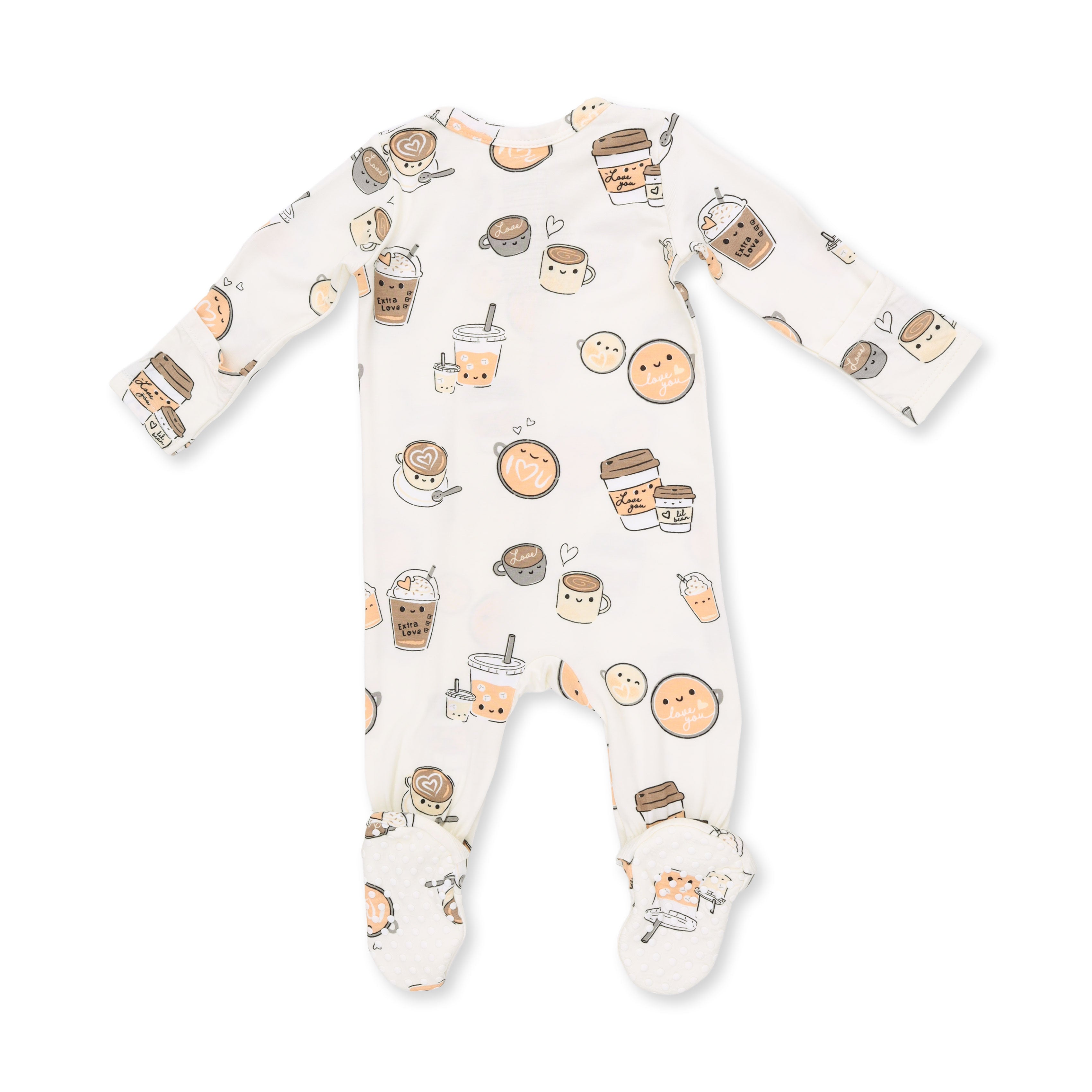 Love You A Latte - 2 Way Zipper Footie