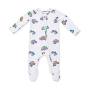 Monster Trucks - 2 Way Zipper Footie