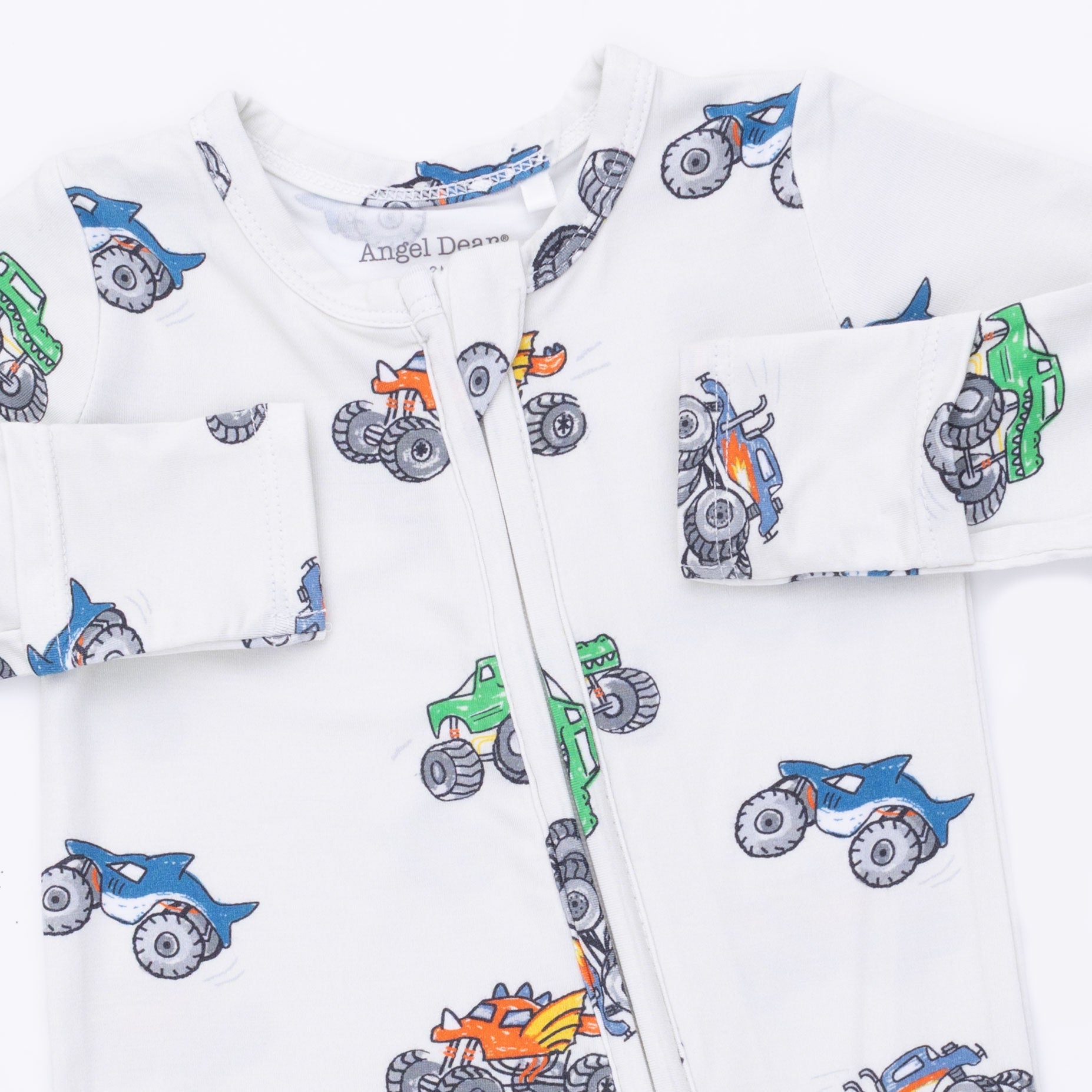Monster Trucks - 2 Way Zipper Footie