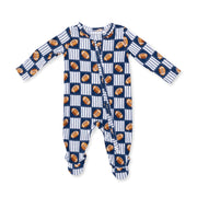 Football Patchwork - 2 Way Zipper Footie