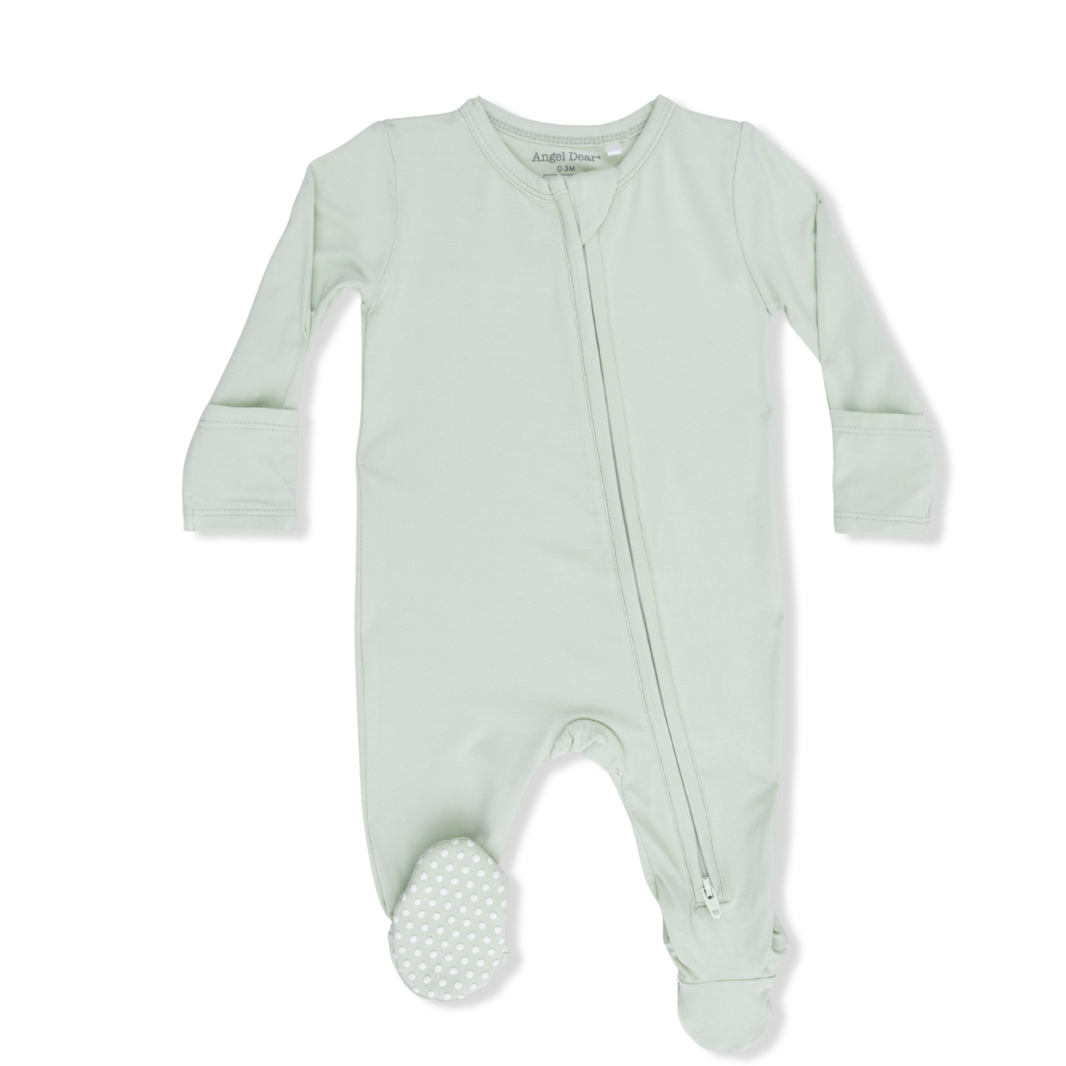 Solid Milky Green - 2 Way Zipper Footie