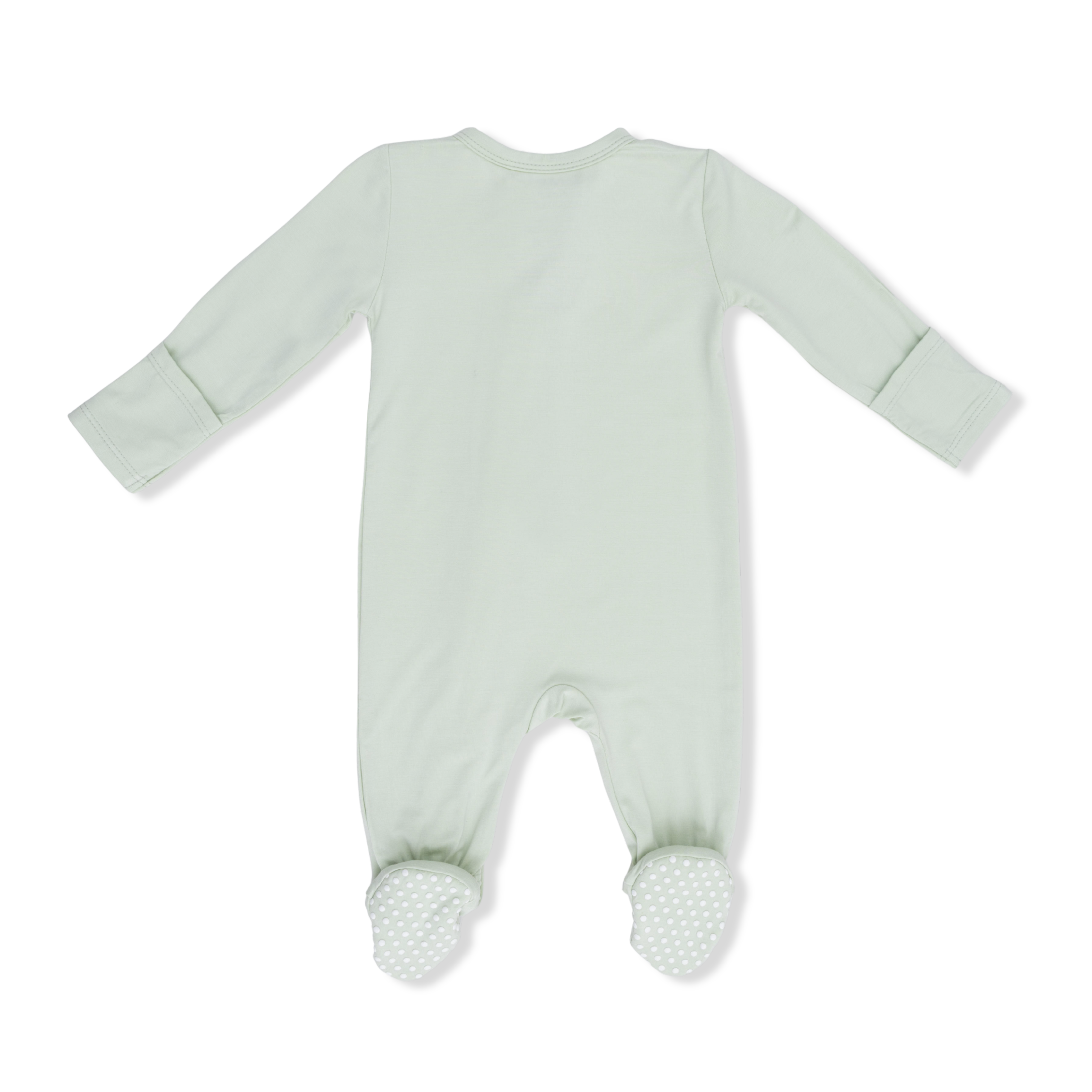 Solid Milky Green - 2 Way Zipper Footie
