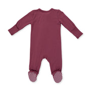 Solid Oxblood Red - 2 Way Zipper Footie