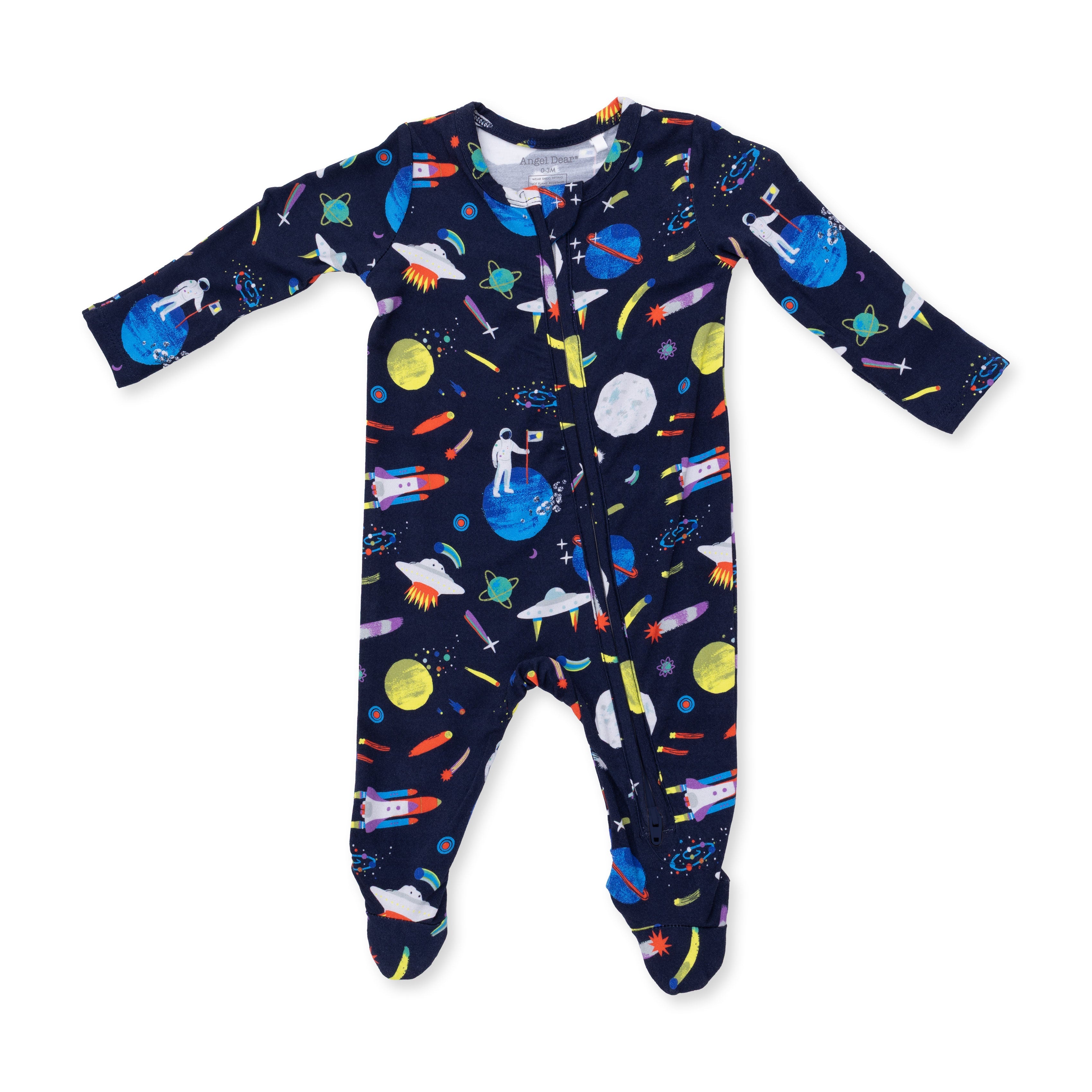Astronaut and Rockets - 2 Way Zipper Footie
