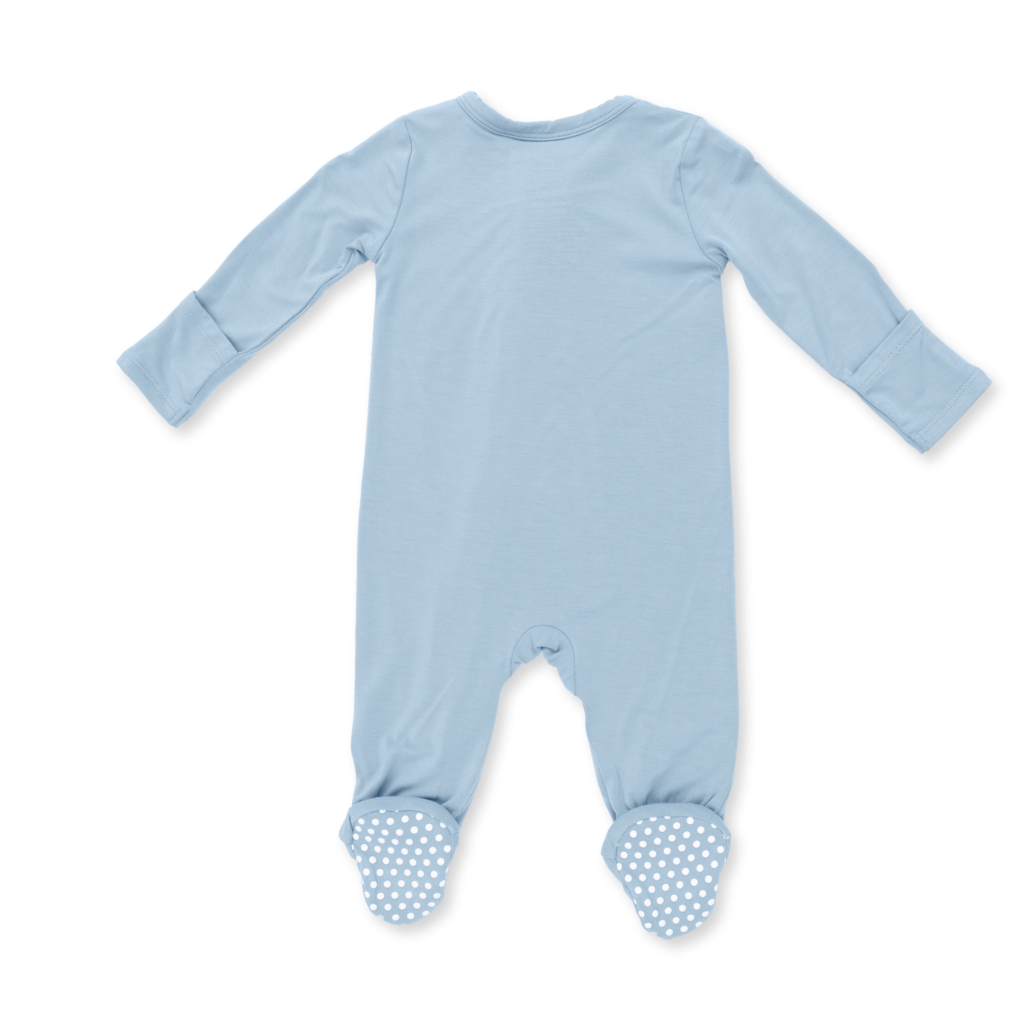 Solid Stone Blue - 2 Way Zipper Footie