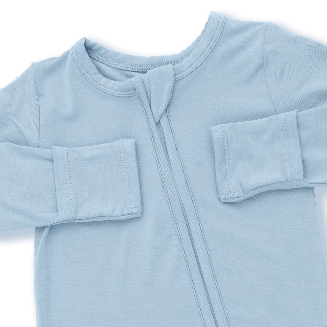 Solid Stone Blue - 2 Way Zipper Footie