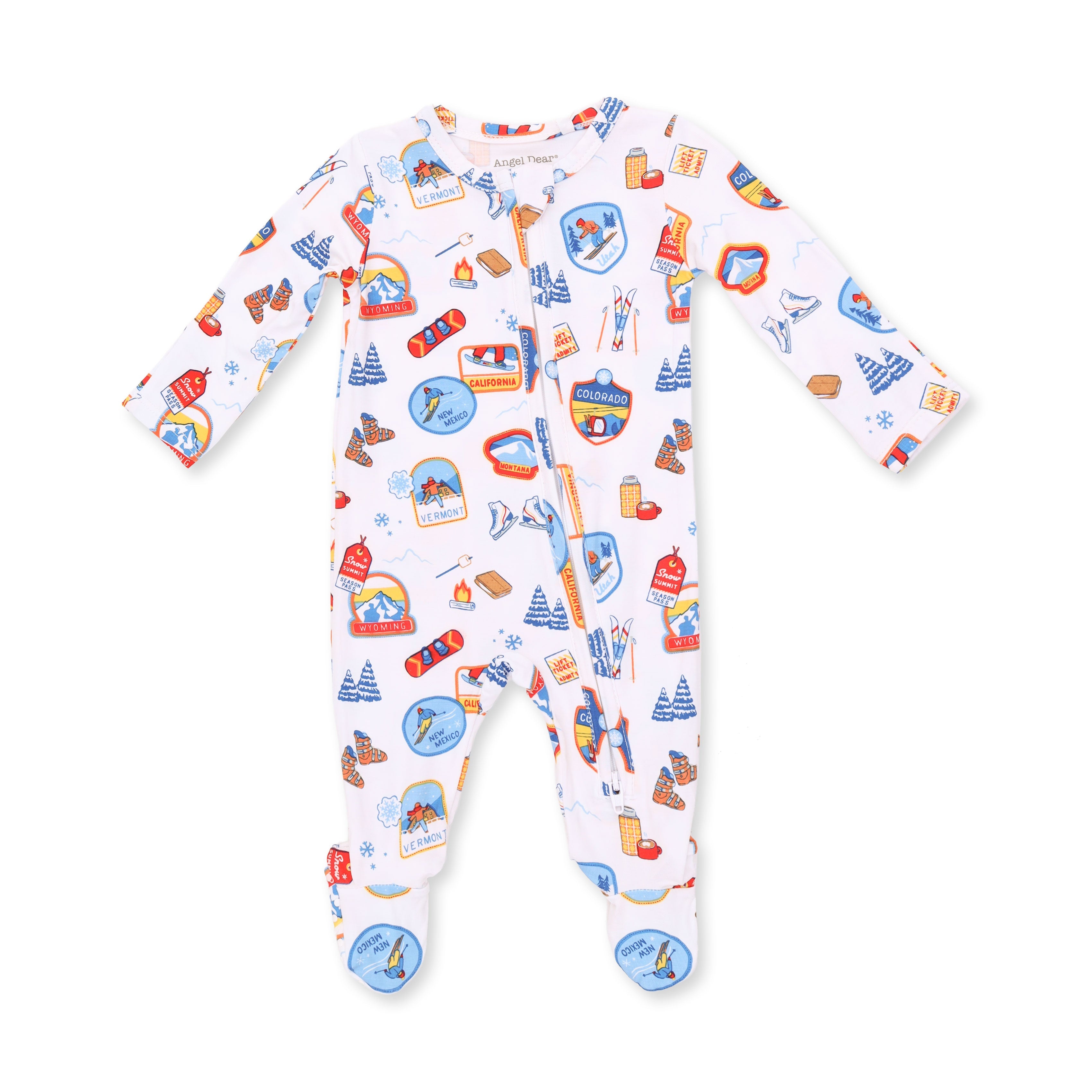 Vintage Ski Patches - 2 Way Zipper Footie
