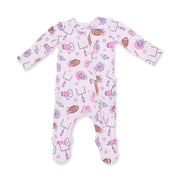 Football Cheer - 2 Way Ruffle Back Zipper Footie