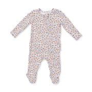 Hazel Floral - 2 Way Ruffle Back Zipper Footie