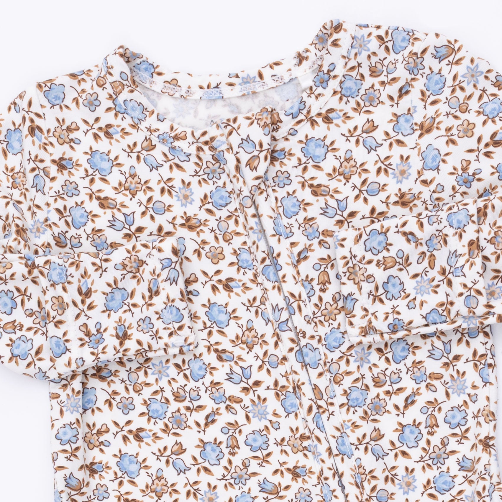 Hazel Floral - 2 Way Ruffle Back Zipper Footie