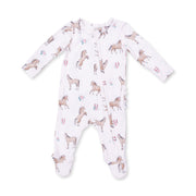 I Love Horses - 2 Way Ruffle Back Zipper Footie