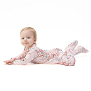 Painterly Rose Bouquets - 2 Way Ruffle Back Zipper Footie