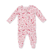 Serene Floral - 2 Way Ruffle Back Zipper Footie