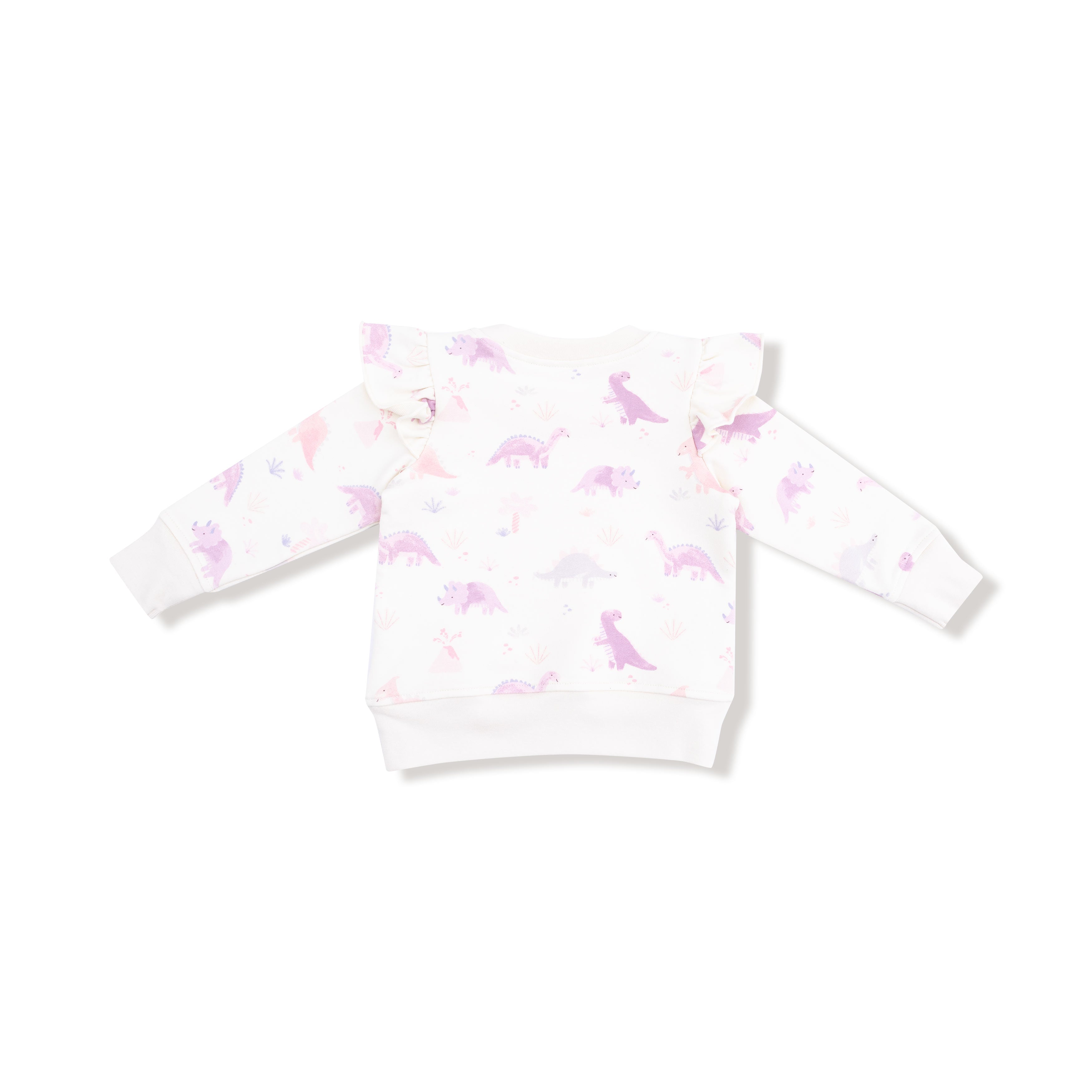 Soft Dinos- Purple - Ruffle Sweatshirt and Jogger Pant