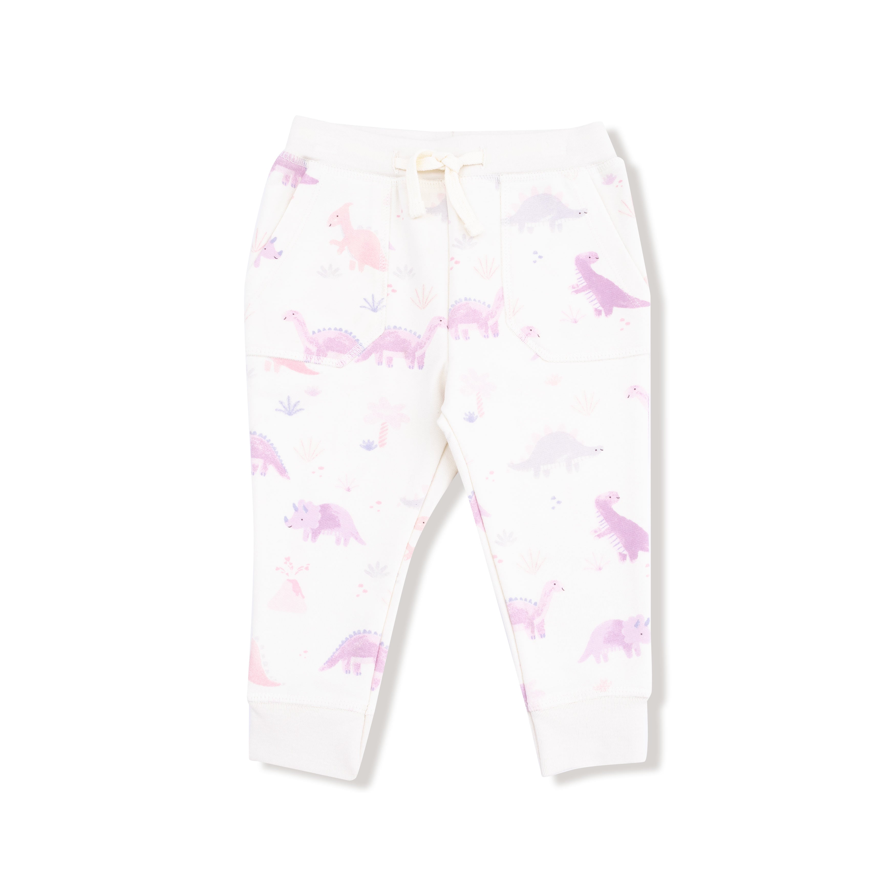 Soft Dinos- Purple - Ruffle Sweatshirt and Jogger Pant