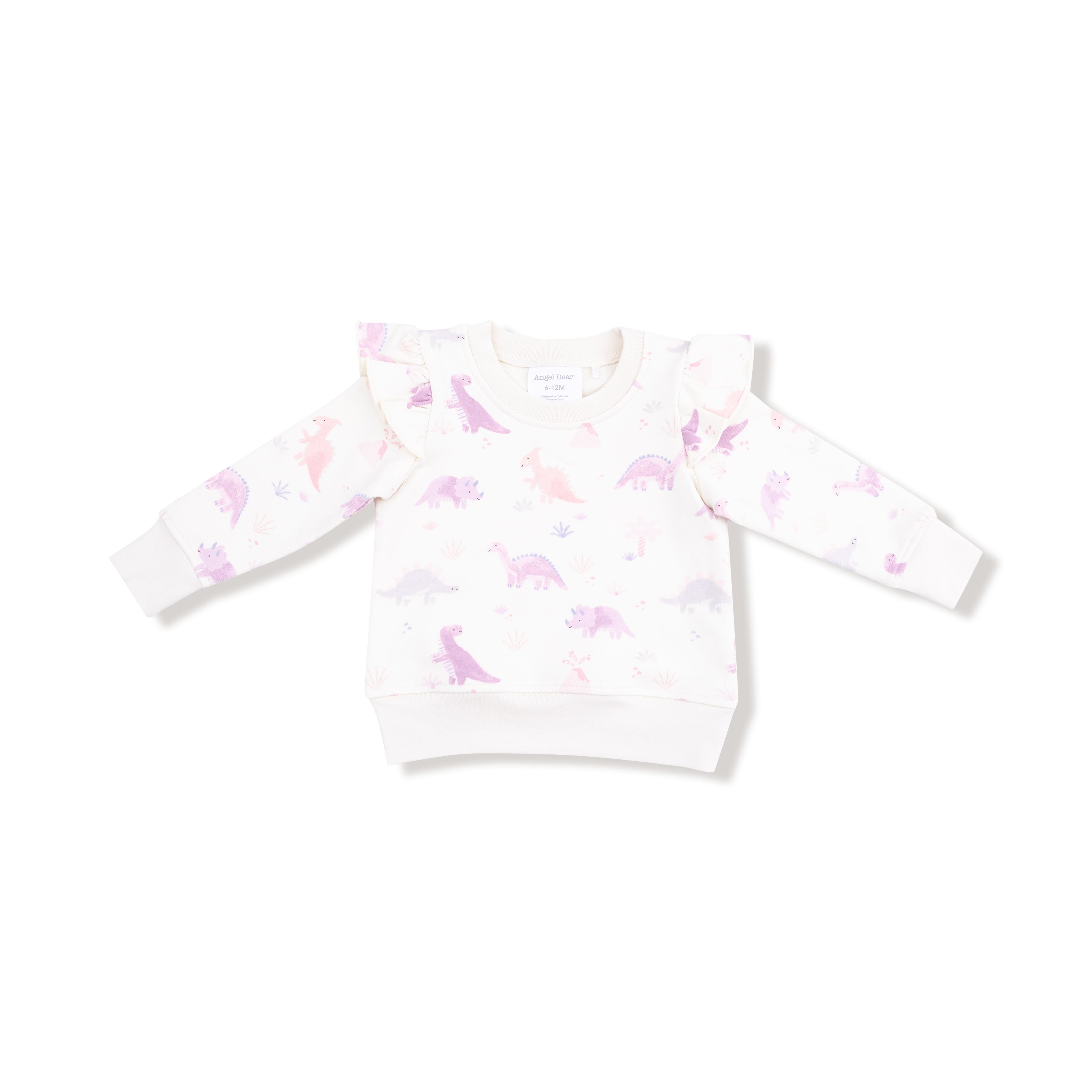 Soft Dinos- Purple - Ruffle Sweatshirt and Jogger Pant
