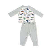 Washy Dinos - Long Sleeve Raglan Henley + Jogger