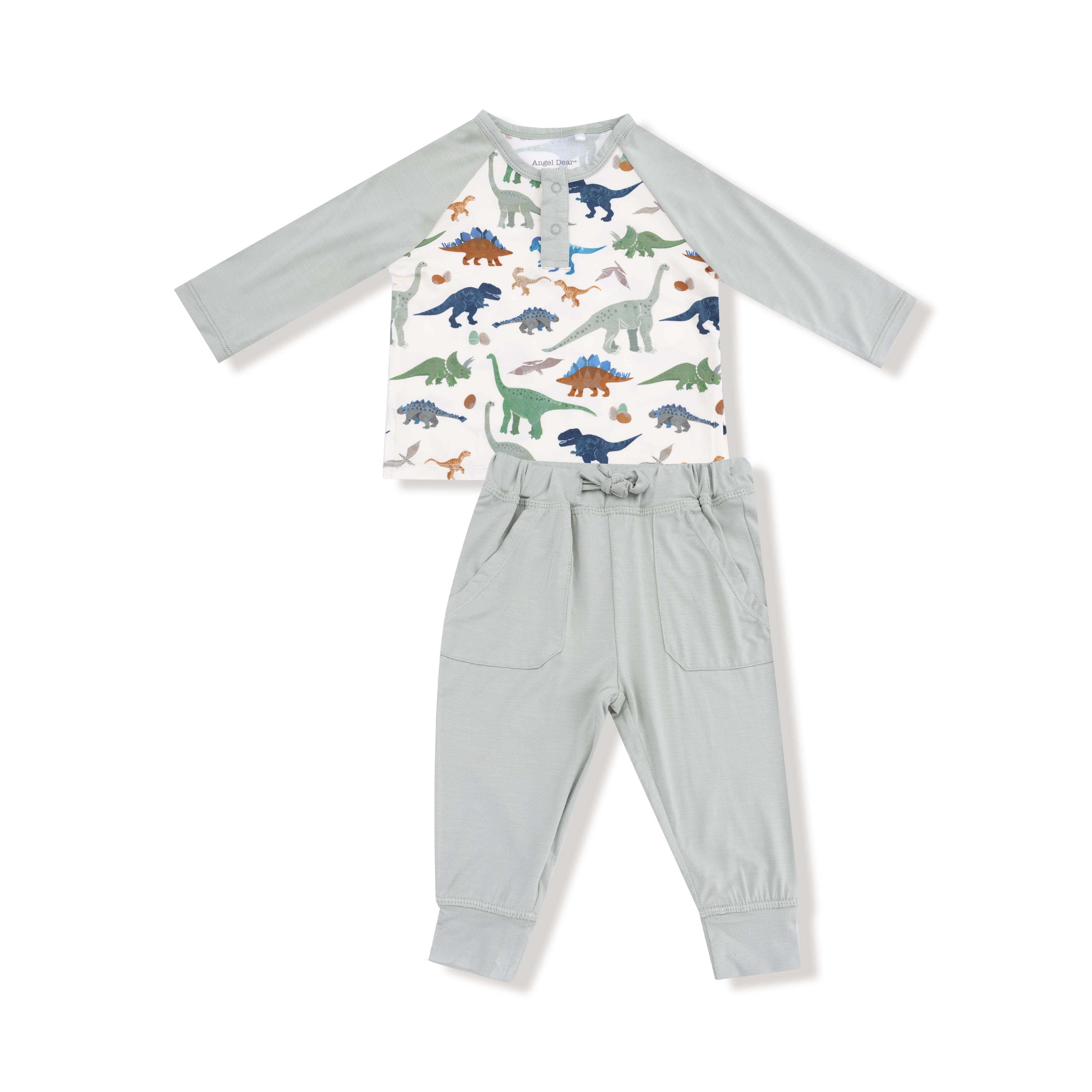 Washy Dinos - Long Sleeve Raglan Henley + Jogger