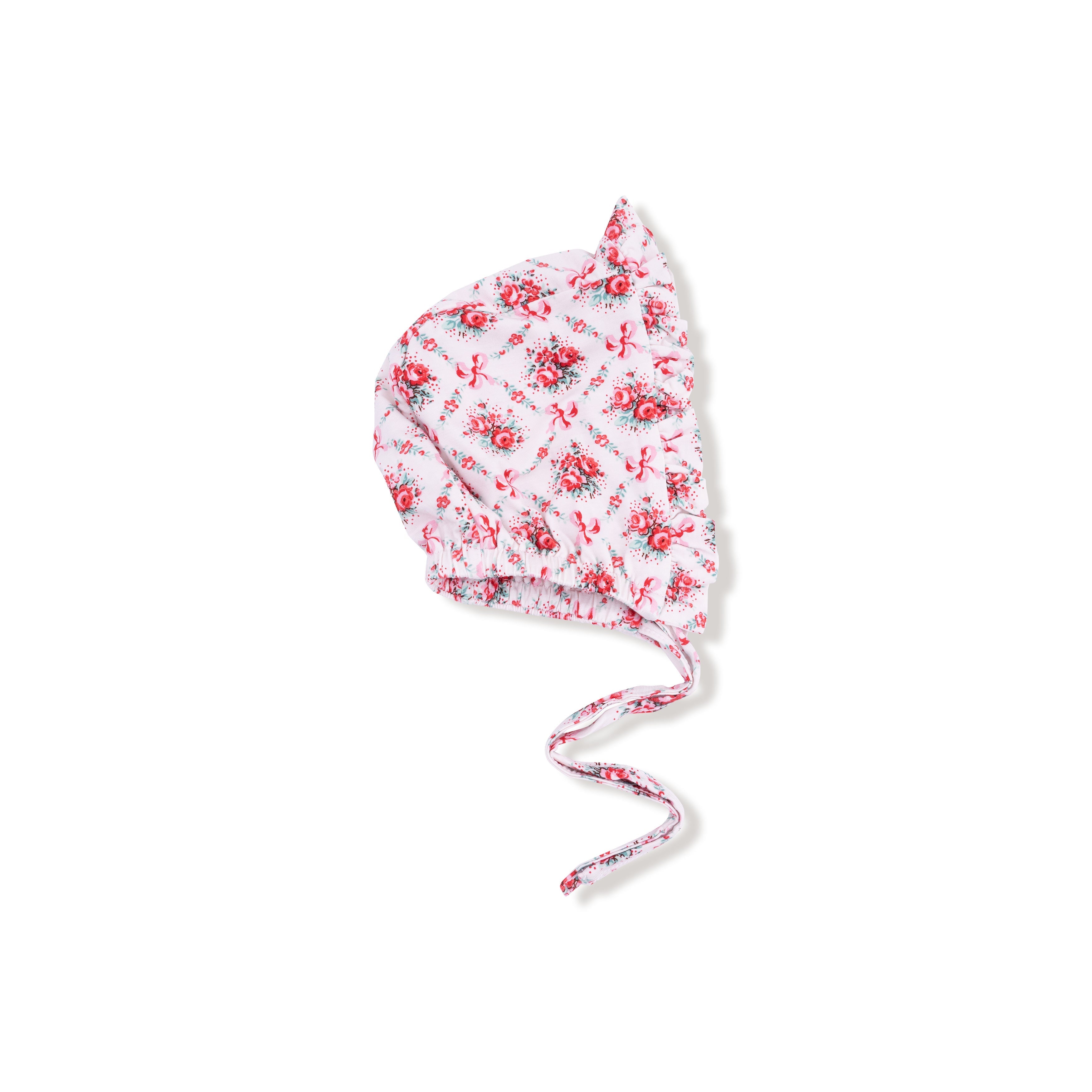 Rose Bow Lattice - Ruffle Bonnet