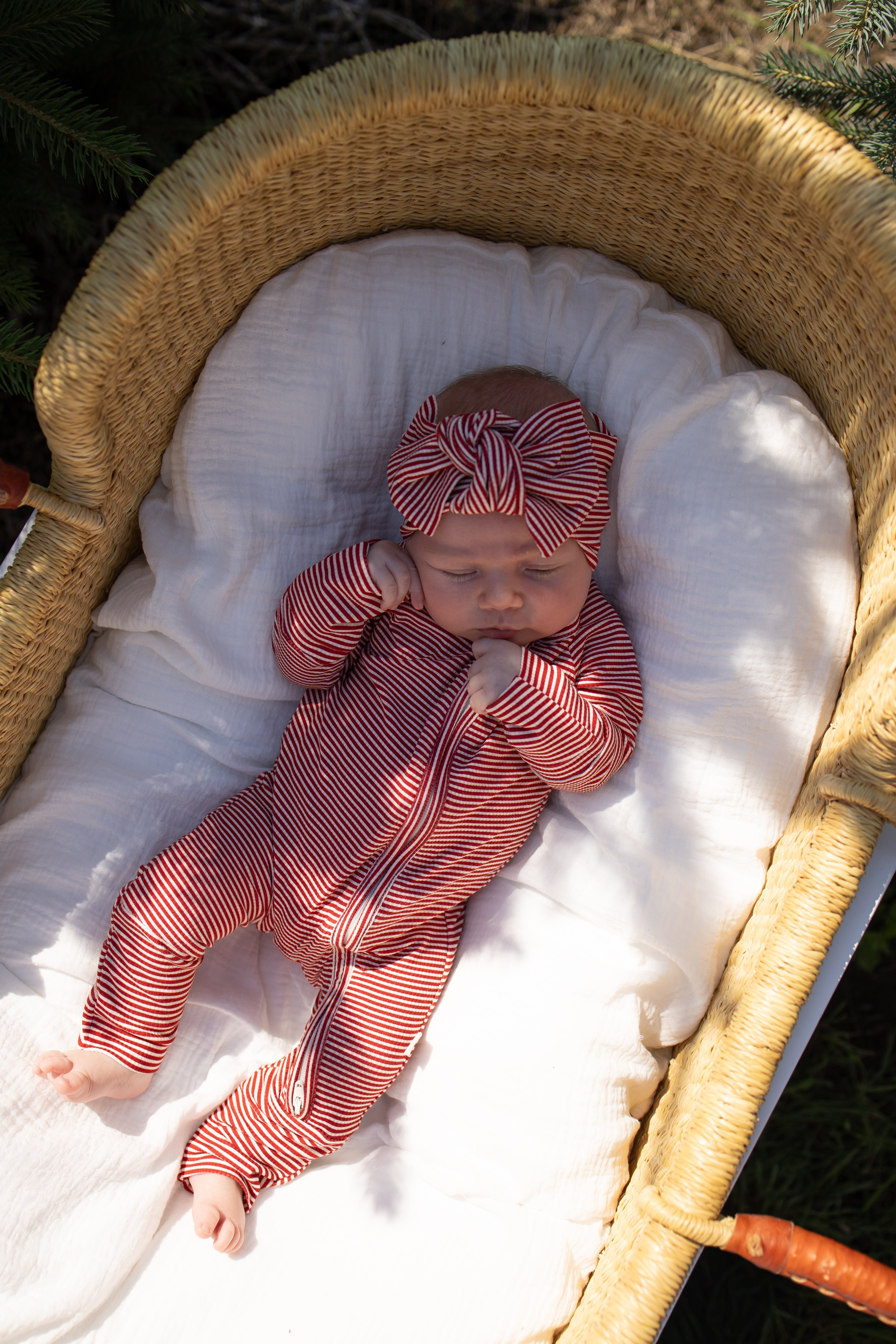 Bamboo Head Wrap | Peppermint Stripe Ribbed