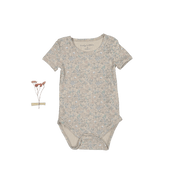 The Printed Short Sleeve Onesie - Elise Ribbed