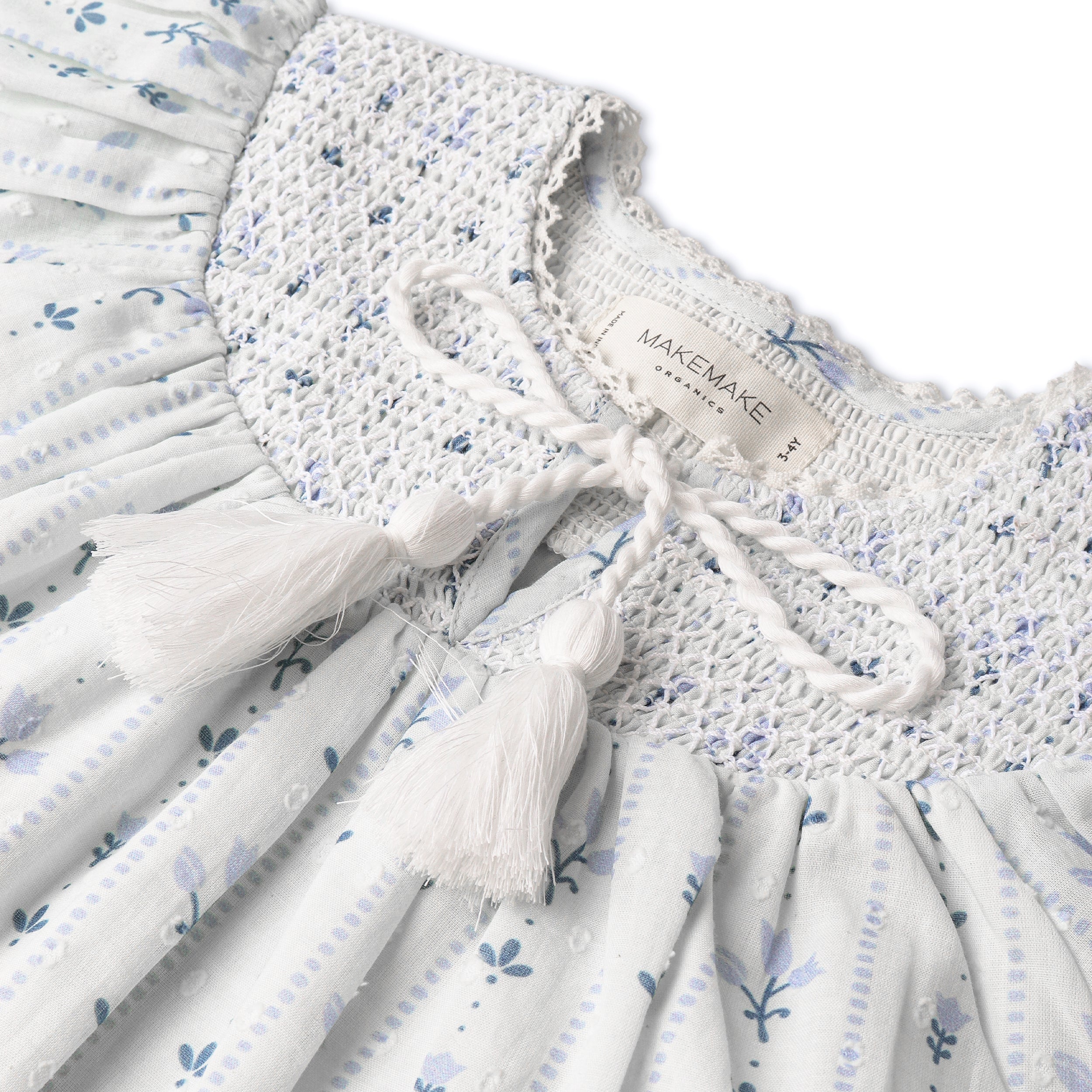 Organic Smocked Top & Shorts Set - Blue Vines