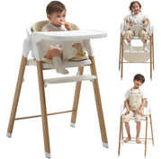 High Chair for Babies and Toddlers Adjustable Foldable Convertible 5 Point Harness