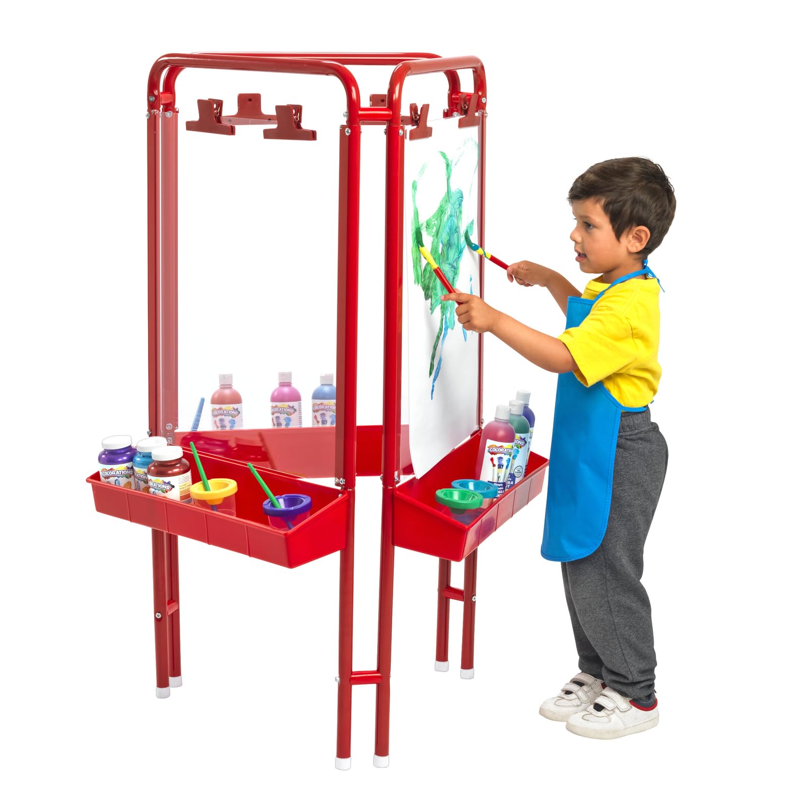 Colorations 3-Way Indoor/Outdoor Acrylic Panel Easel, Outdoor Play, Drawing, Adjustable Easel, Art Craft Painting, Arts and Crafts
