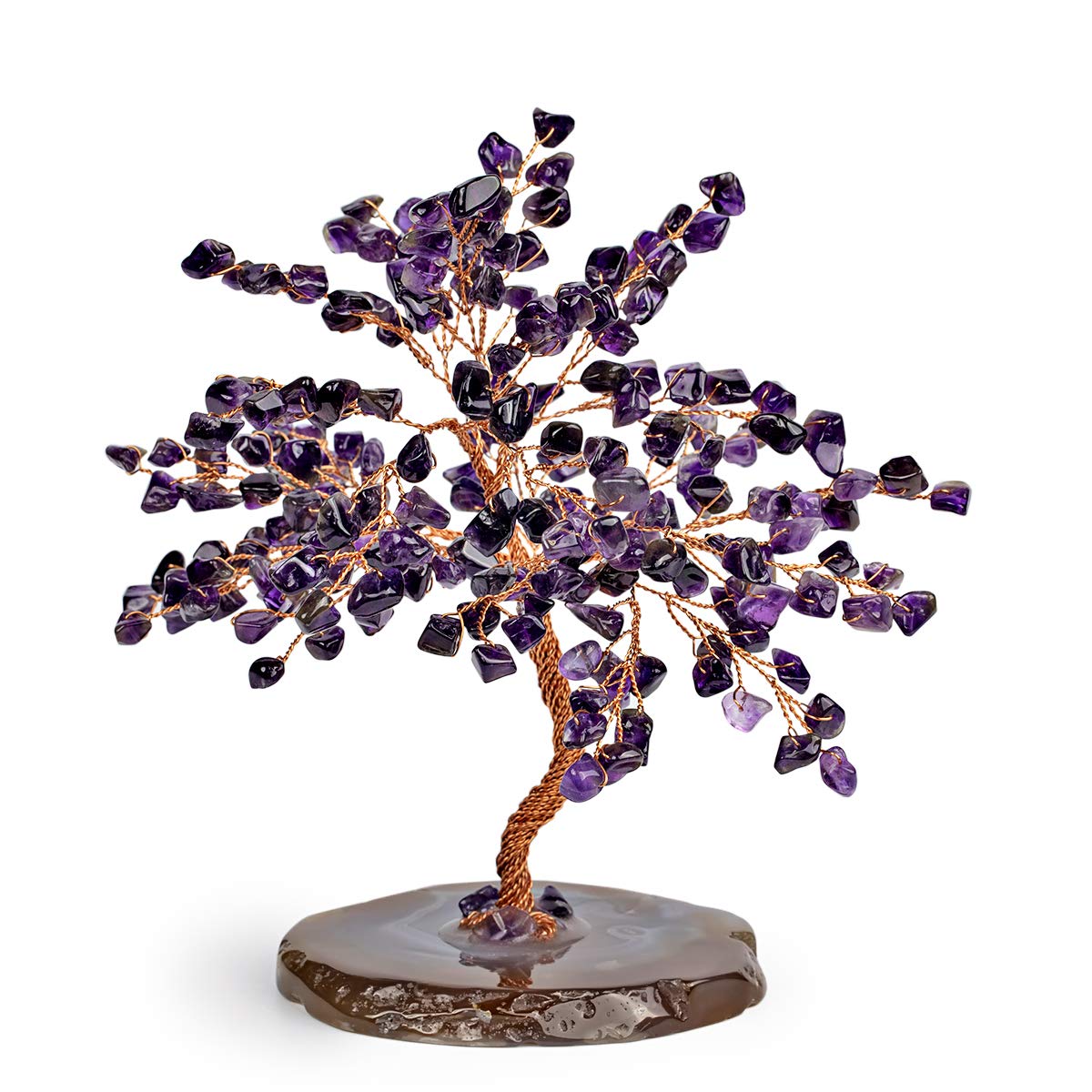 Real Amethyst Crystal Feng Shui Tree of Life Home Decor, Wrapped