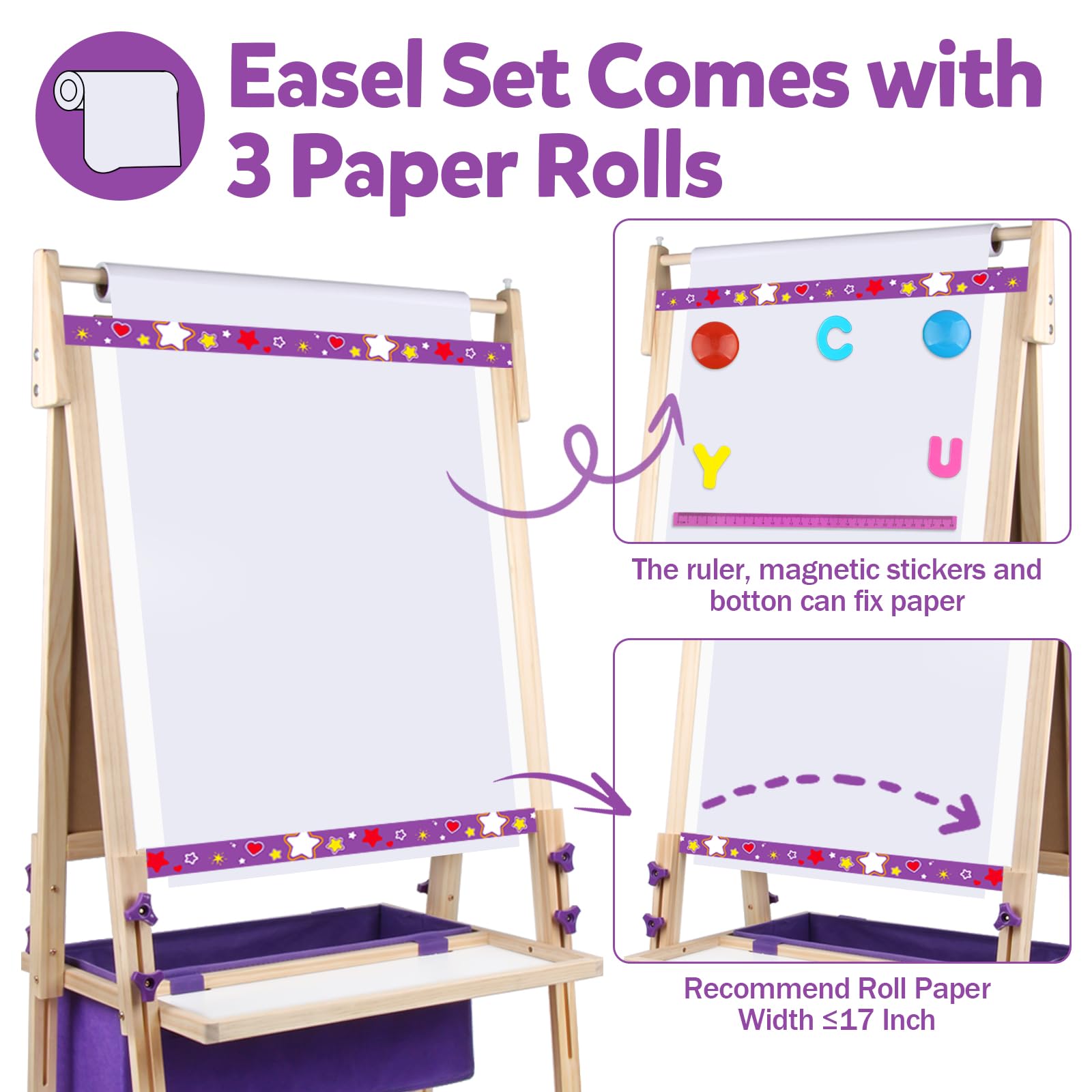 Adjustable Double-Sided Art Easel for Kids