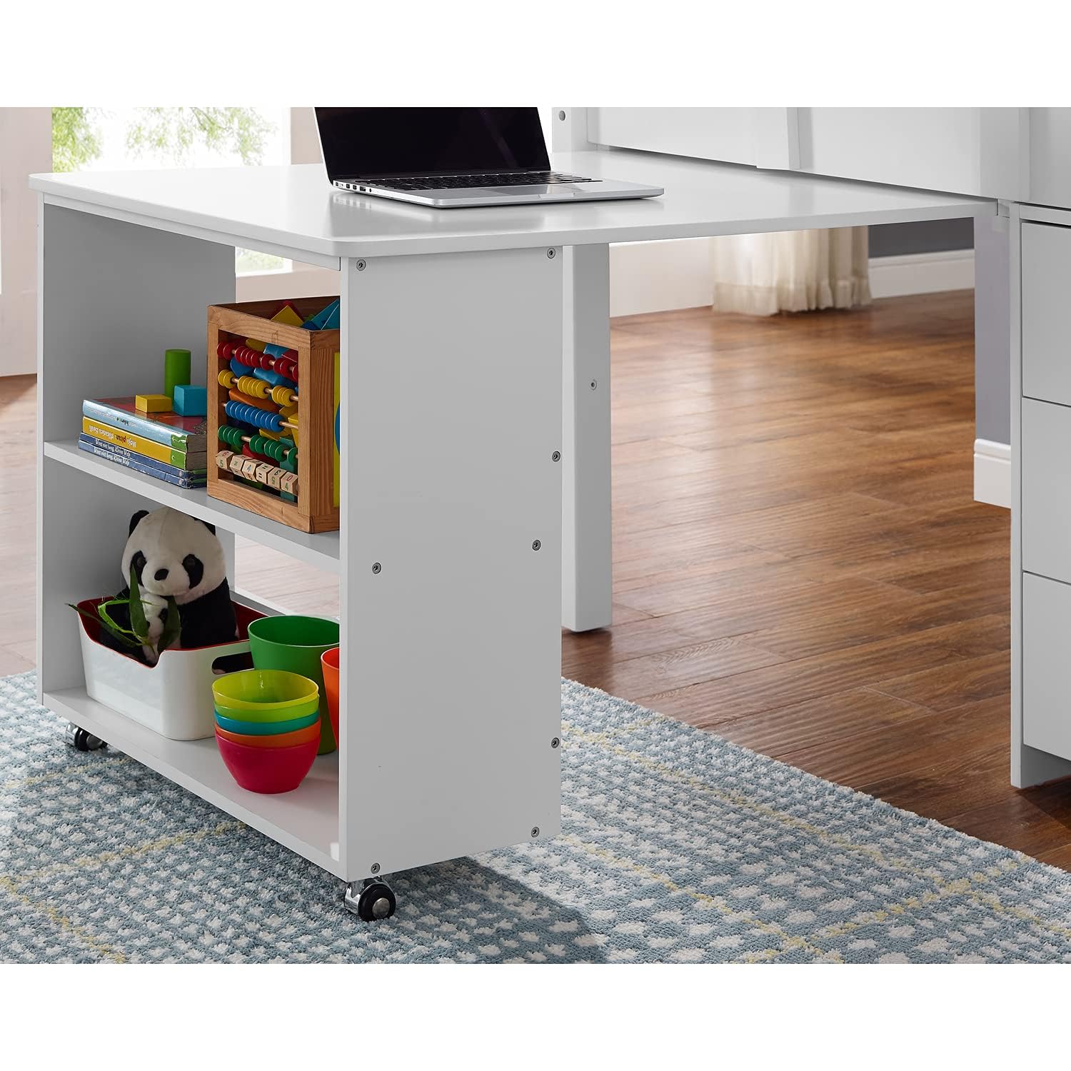Twin Size Loft Bed with Desk and Storage