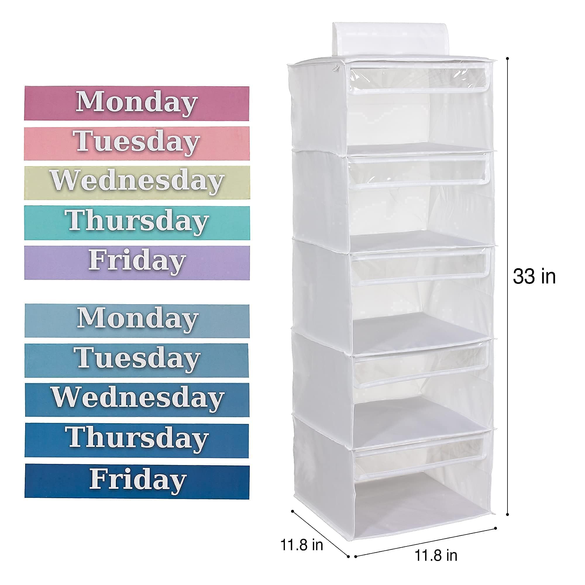 5-Shelf Weekly Clothes Organizer for Kids