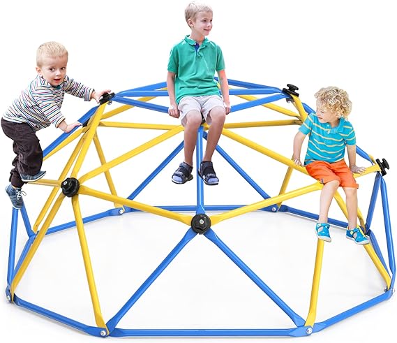 Climbing Dome, 10FT Dome Climber with Hammock for Kids 3 to 10 Outdoor Play Equipment