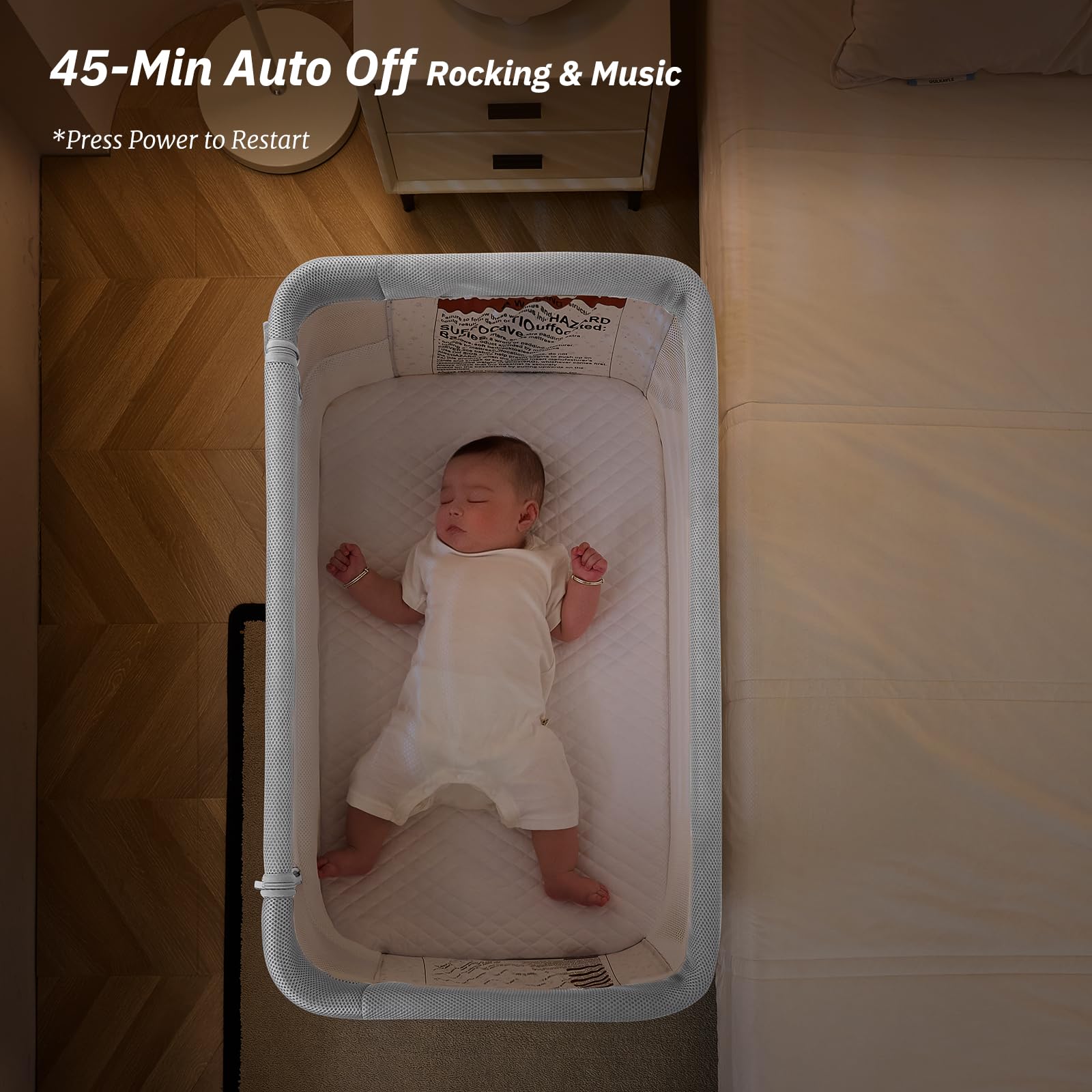Electric Rocking Bassinet with Bedside Sleeper