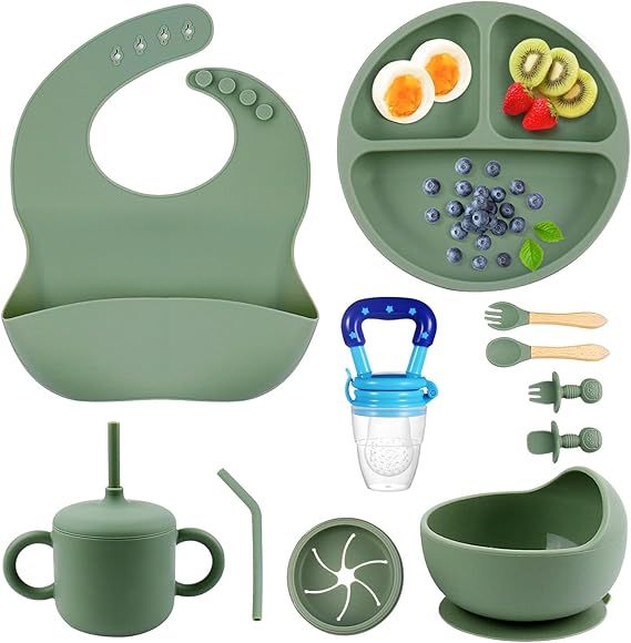 Silicone Baby Feeding Set, BPA Free Baby Feeding Essentials, Baby Suction Bowl