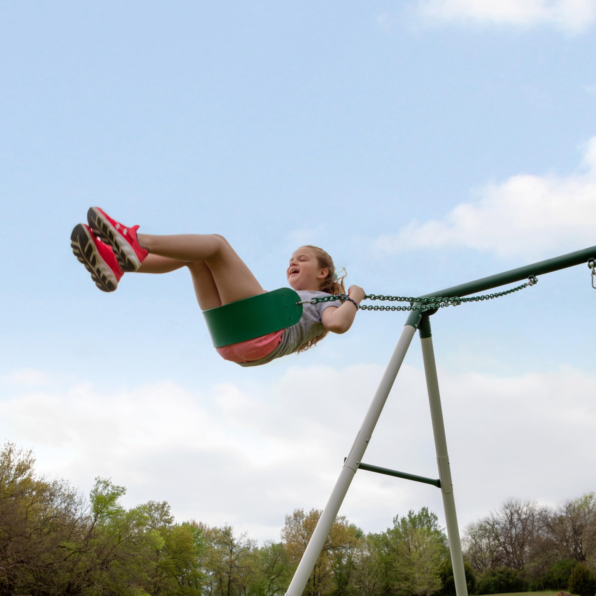 Galvanized Steel A-Frame Swing Set with Trapeze Bar