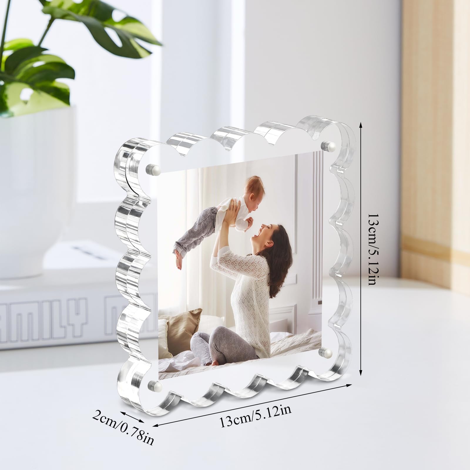 Clear Picture Frames 3Pack - Acrylic Magnetic Photo Frame 4×4 Inch