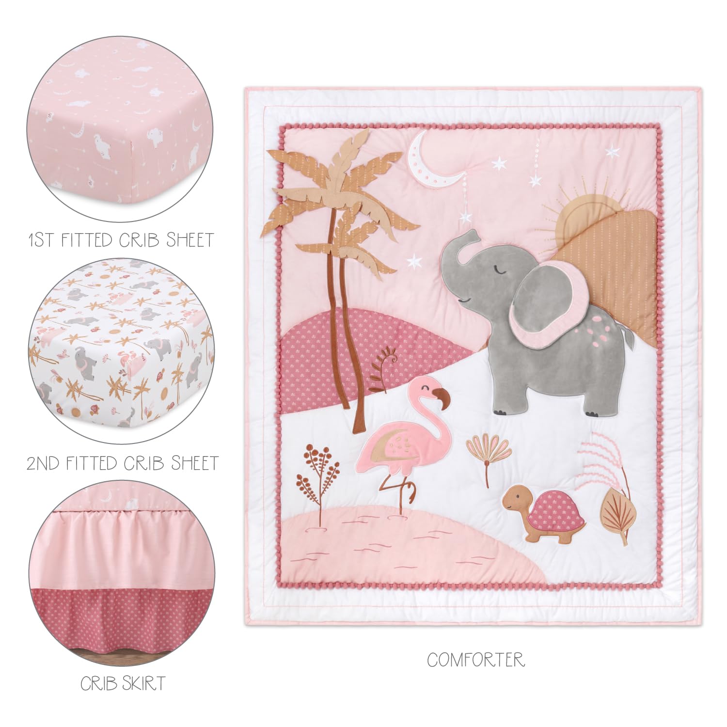 Organic Cotton Baby Crib Bedding Set Safari Theme