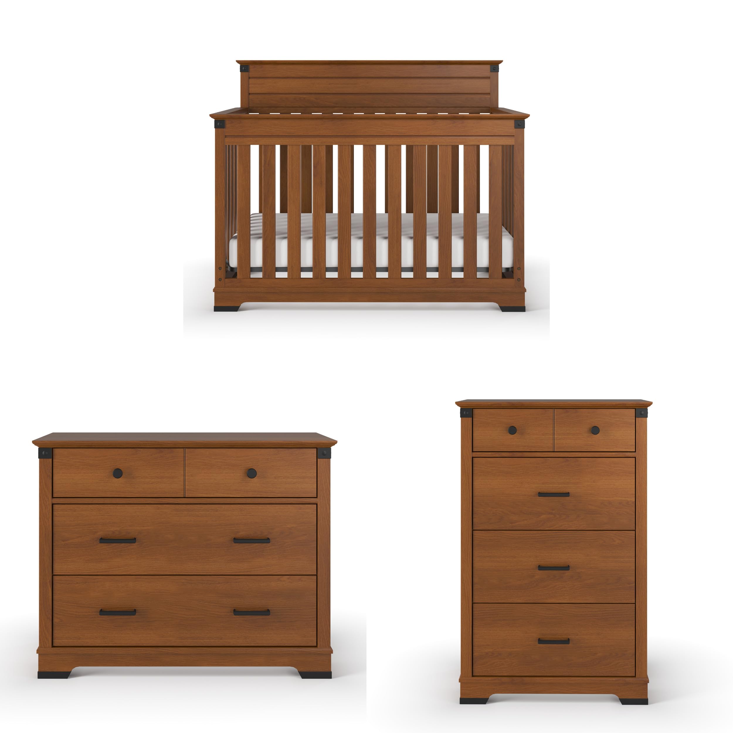 Redmond 3-Piece Nursery Set with Convertible Crib