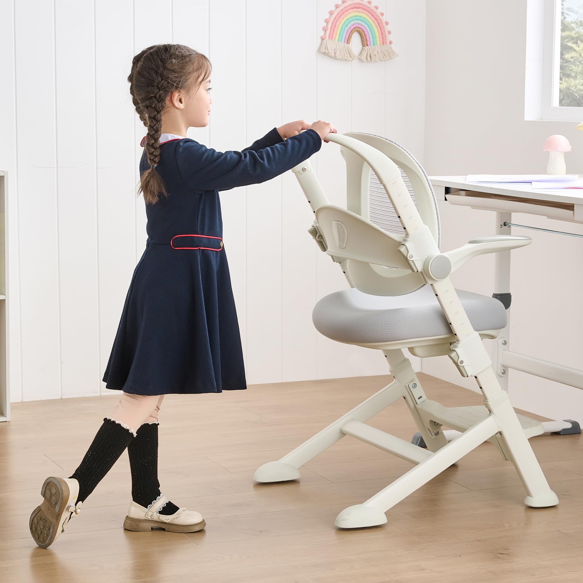 Ergonomic Kids Desk Chair with Adjustable Footrest