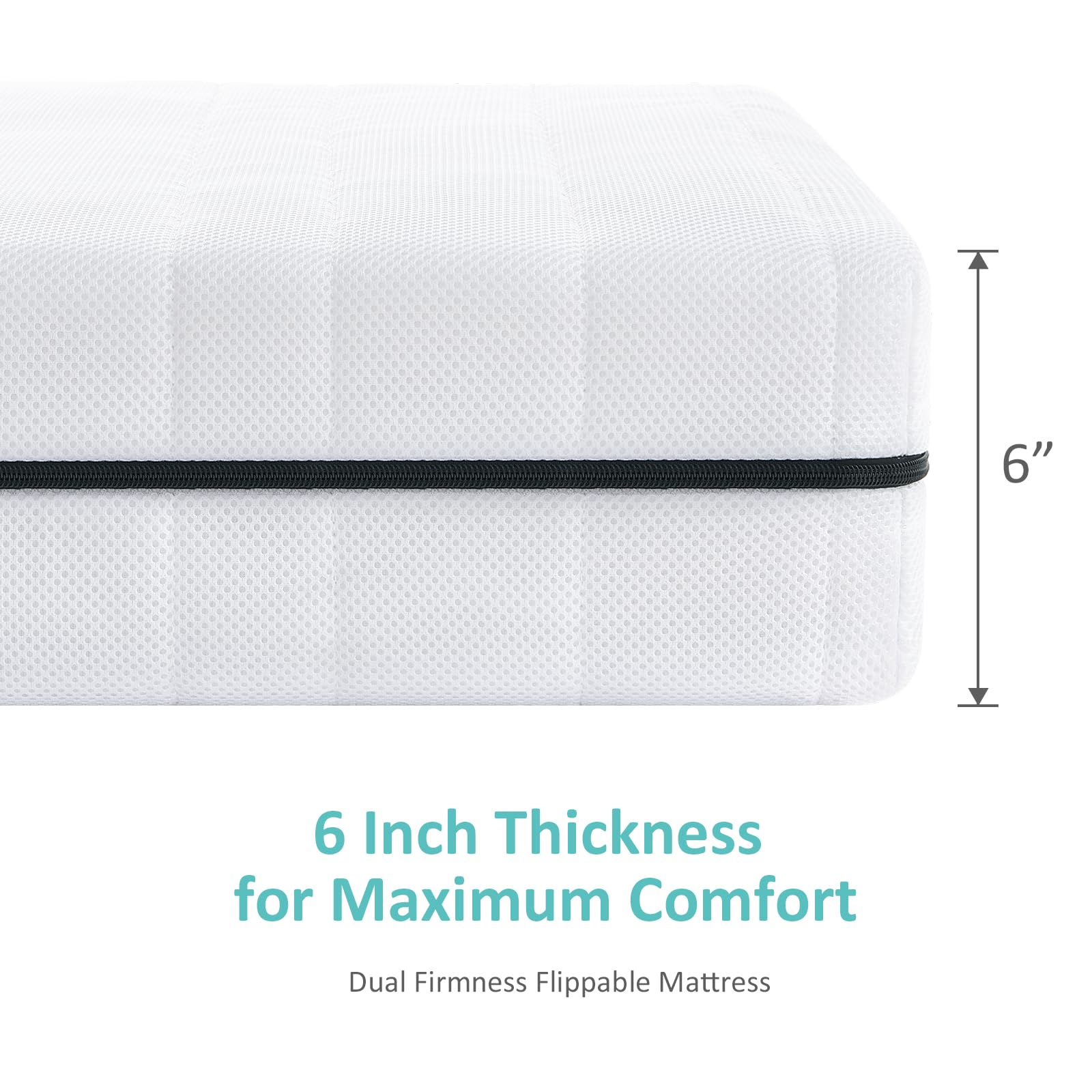 Dual-Sided Crib Mattress with Breathable Mesh Cover