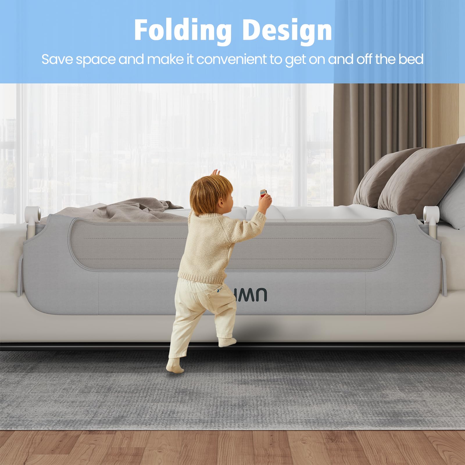 Folding Bed Rail Guard for Toddlers Safety Rail
