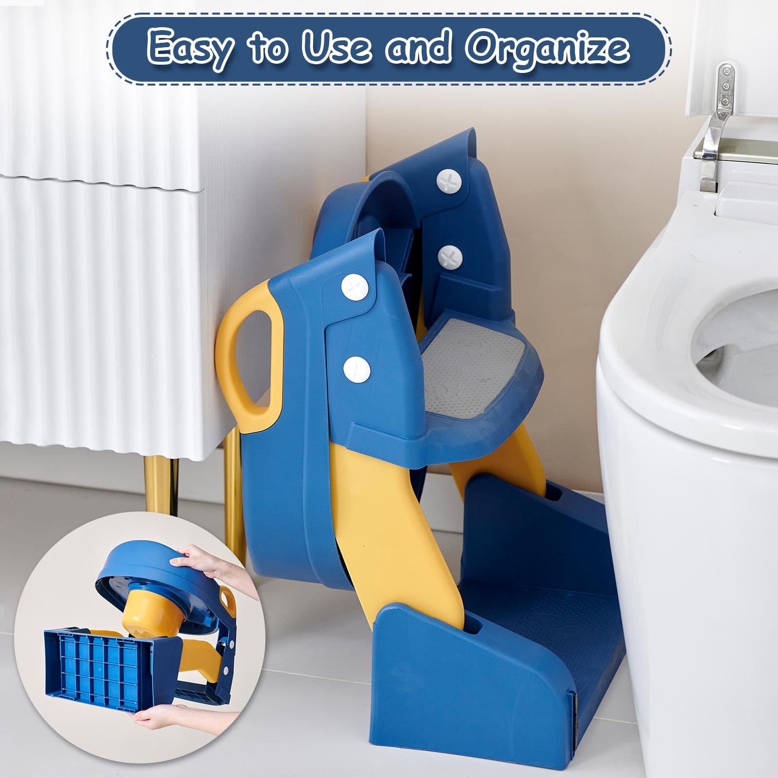 3 in 1 Toddler Potty Training Seat Chair with Ladder and Basin for Boys and Girls