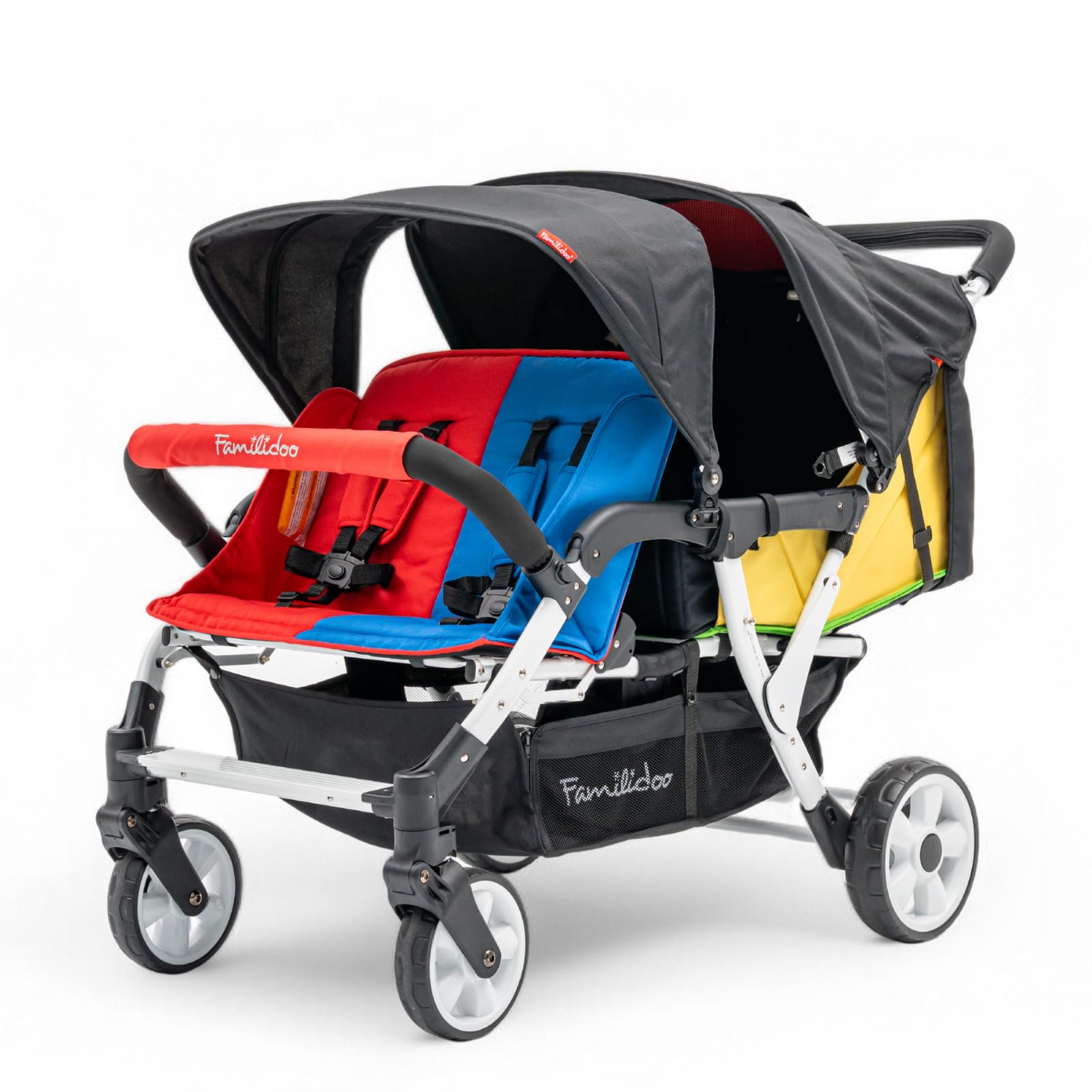 H4E Quad Stroller Wagon for Kids, 4-Seater Daycare Baby Stroller