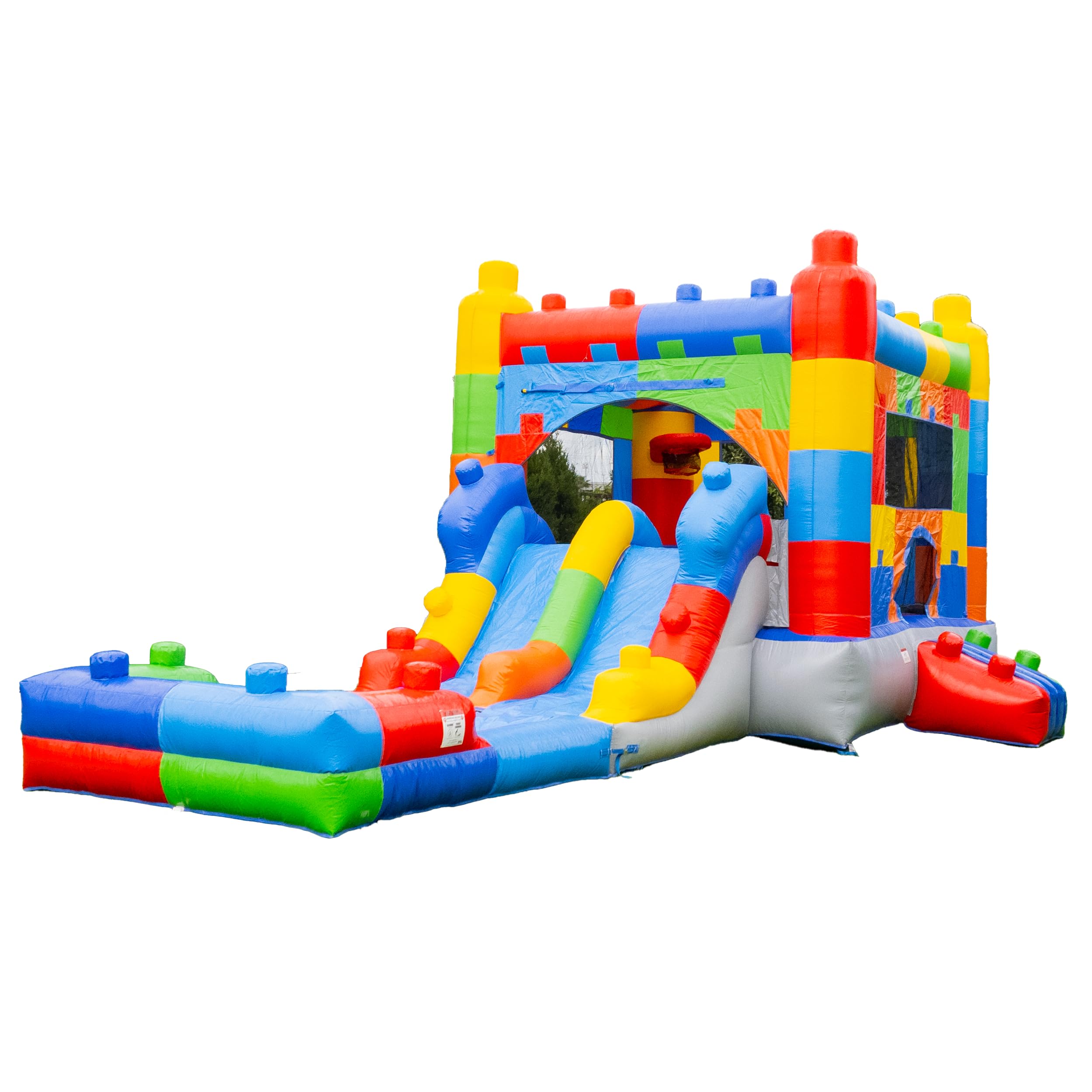 Commercial Inflatable Bounce House Water Slide Combo with Basketball Hoop