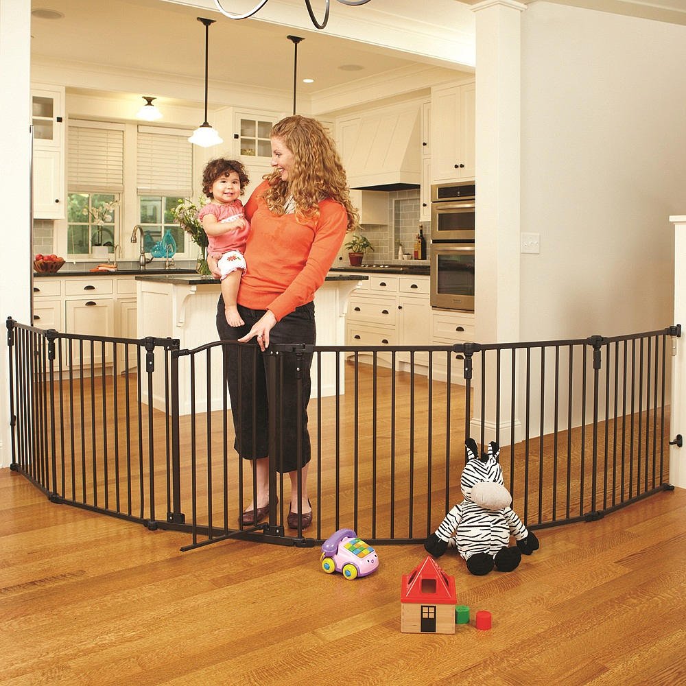 3-in-1 Metal Baby Play Yard 6 Panel Playpen Gate 30 Inches Tall