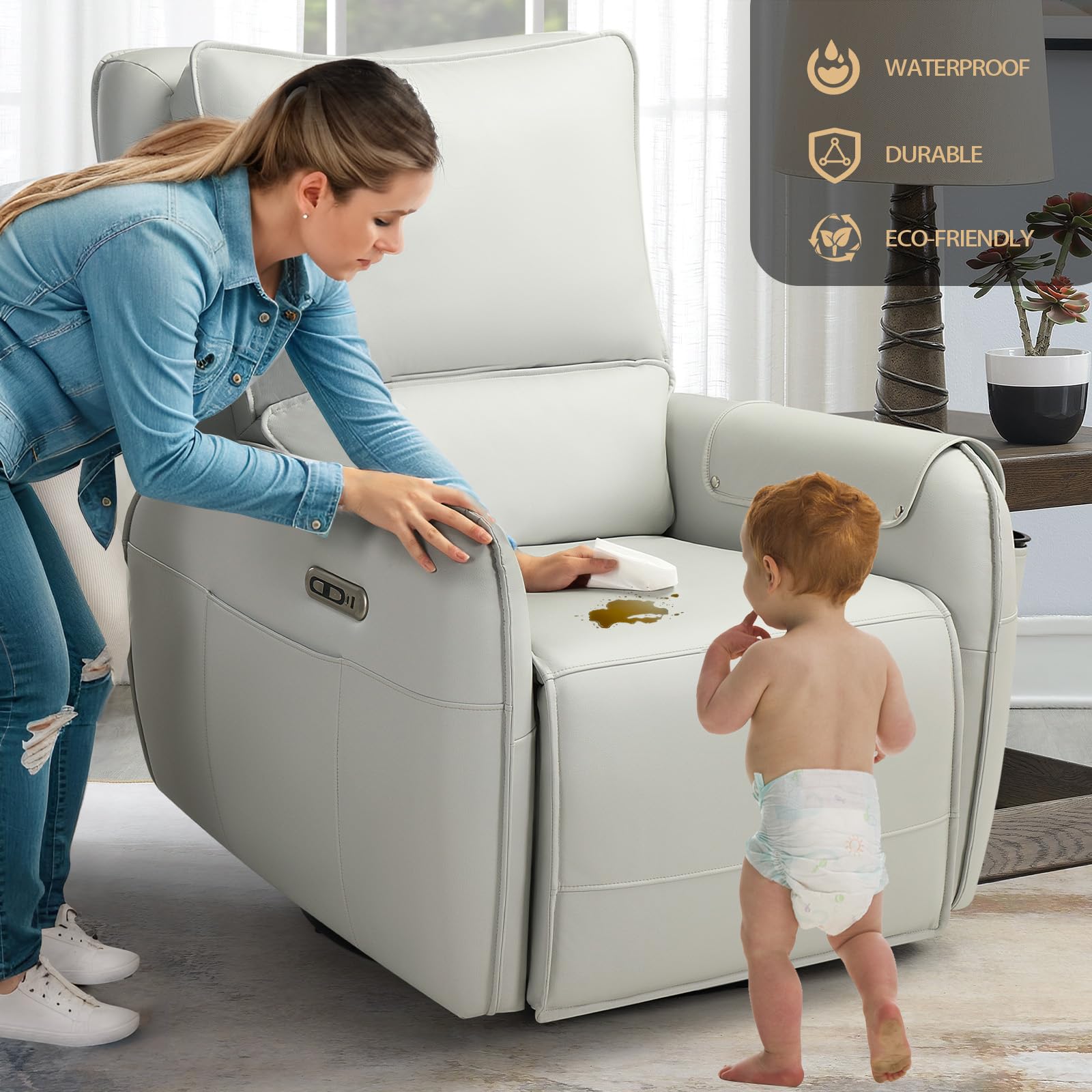 Power Swivel Glider Recliner with USB Charging